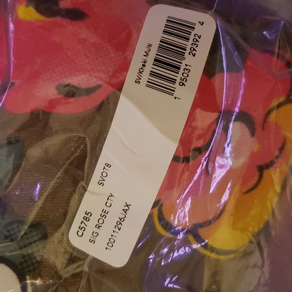 SET-NWT Coach Signature Canvas w/ Vintage Rose Print BUNDLE-Tote & 3 accessories - Picture 8 of 14